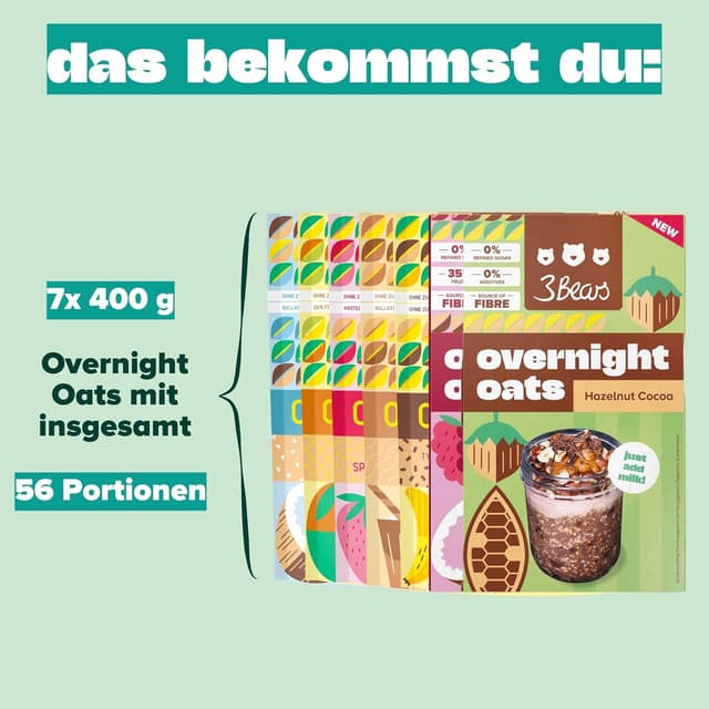 Thumbnail 5 de 3Bears Overnight Oats Set 7x400g vegane Mischung