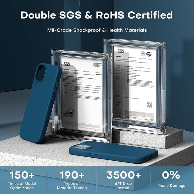 Thumbnail 4 de TOCOL iPhone 13 silicone case 6.1-inch — midnight blue