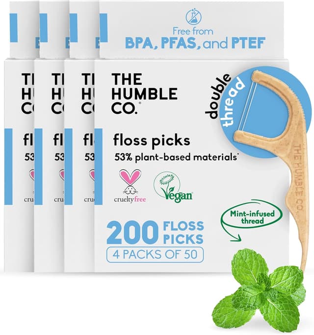 Detalle de The Humble Co Dental Floss Picks 200 🪥