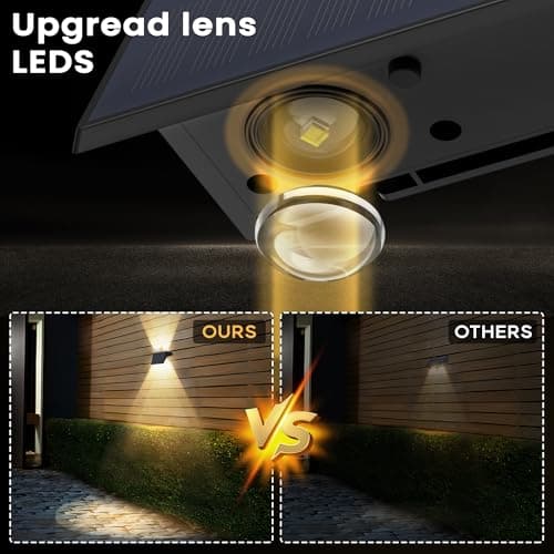 Thumbnail 6 de Aplique solar exterior IIRARA arriba y abajo con 4 LED, IP67 y 3 modos (lámpara inalámbrica para jardín/patio)