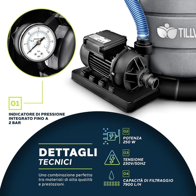 Thumbnail 3 de Tillvex Pompa Filtro Piscina 7900 L/h