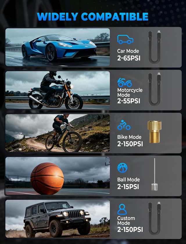 Thumbnail 5 de Car Tyre Inflator Air Compressor 150PSI