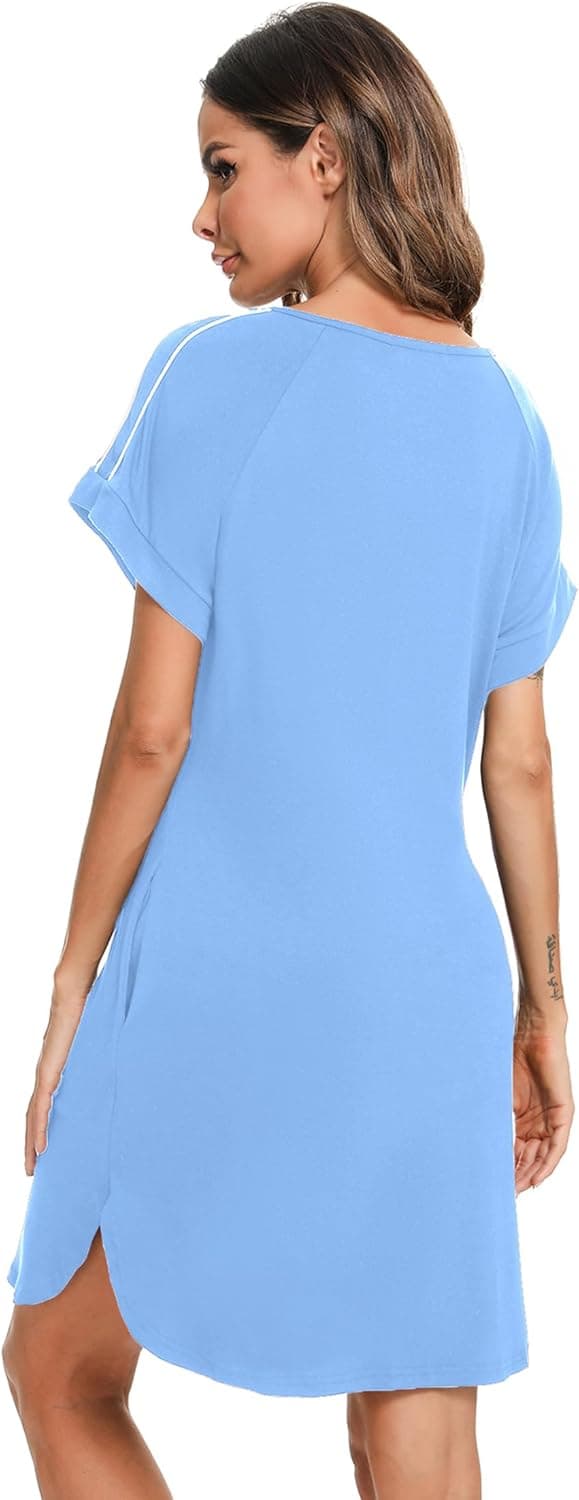 Thumbnail 1 de iClosam Mutterschaft Nachthemd Baumwolle Kurzarm S–XXL