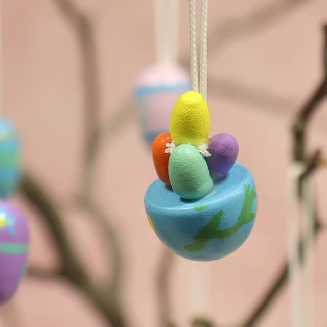 Thumbnail 2 de COM-FOUR 18x Figurines en bois Pâques 🐣