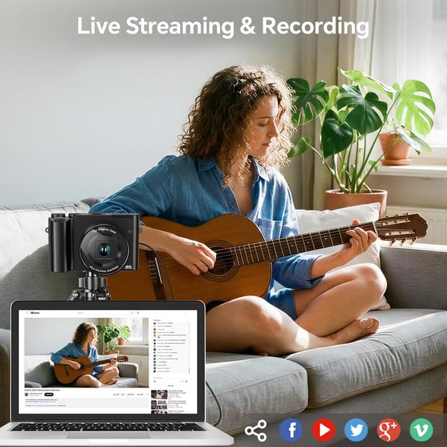 Thumbnail 6 de Digital Camera 4K 64MP Vlogging Camera with 3-inch LCD, Dual Lenses and 16x Zoom