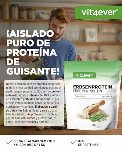 Detalle 2 de Vit4ever Pea Protein aislado de proteína de guisante (87%) en polvo, 1 kg