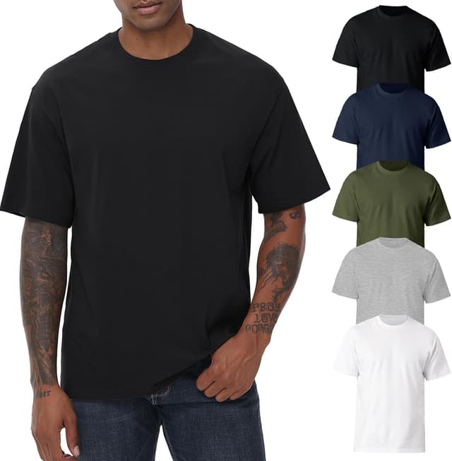 Detalle de T-Shirts Herren Basic Baumwolle 180 g