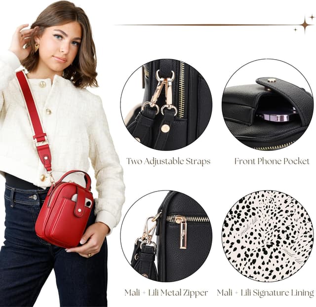 Thumbnail 5 de Mali+Lili Gail Vegan Leather Crossbody Bag 5"W