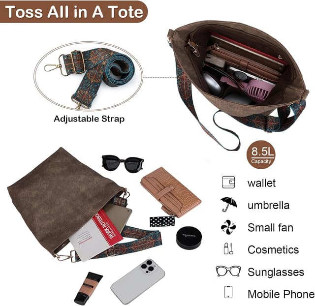 Detalle 2 de Gladdon Women Hobo Crossbody Bag 8.5L