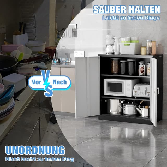 Detalle 1 de Metallschrank SUPEER 90 cm H mit 2 Böden