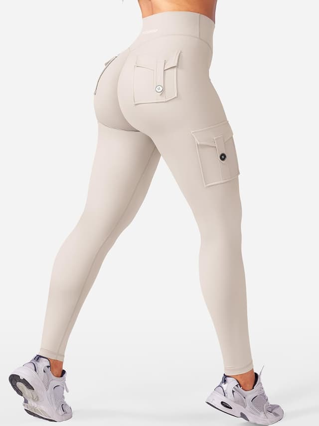 Detalle 2 de YEOREO CoreFlex Sport Leggings Damen mit Taschen – blickdicht, High Waist & nahtloser Push-up Look