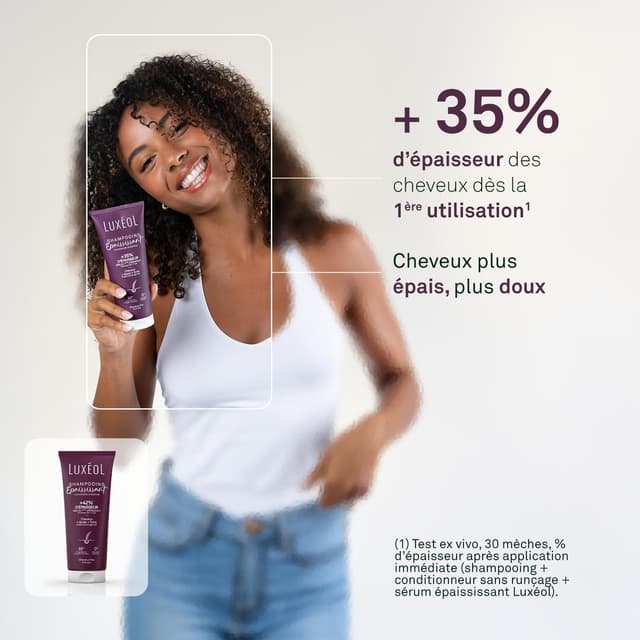 Detalle de LUXÉOL Shampoo Addensante +35% per Capelli Fini, senza siliconi, 200 ml
