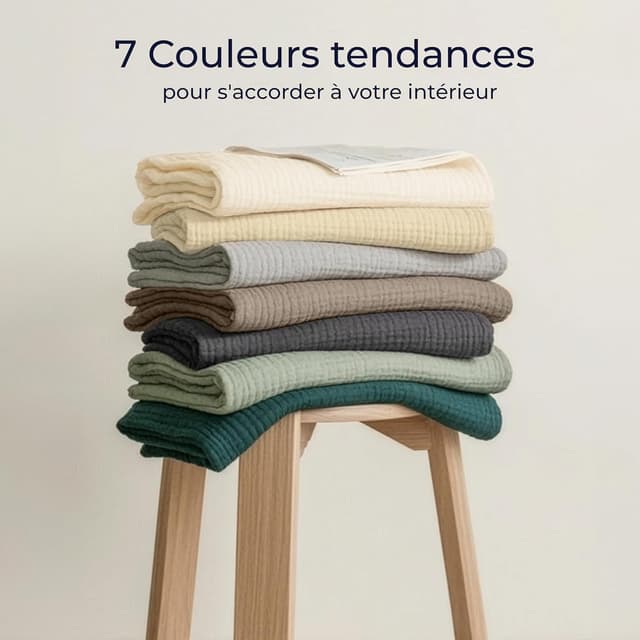 Detalle de Dreamzie Couverture en mousseline 150x200 cm en coton Oeko-Tex anthracite