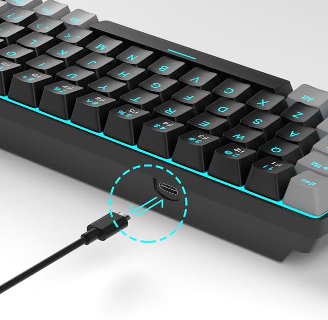 Thumbnail 6 de MageGee MK-Box 60% Mechanical Keyboard (68-Key) with Red Linear Switches and LED Backlight