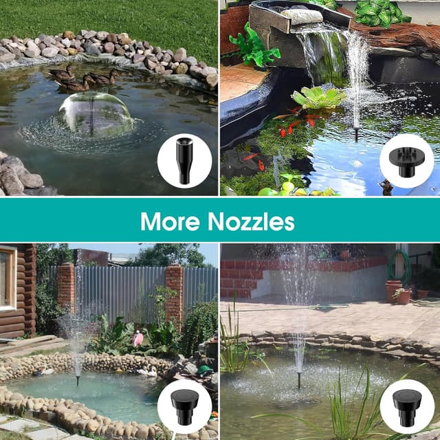 Detalle 1 de Biling 20W Solar Pond Filter Pump (875 l/h) for Small Garden Ponds