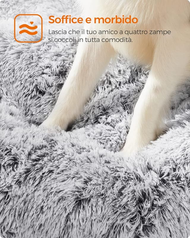 Detalle de Feandrea Cuccia per cani con imbottitura soffice PGW206GA01, tappetino multiuso grigio ombré 105 x 68 cm
