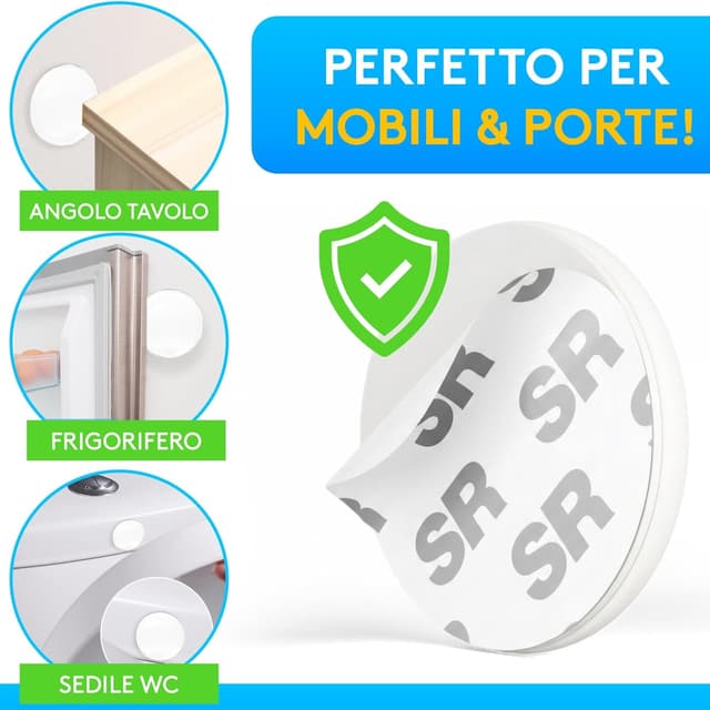 Thumbnail 5 de SilverRack Fermaporta Adesivo da Muro 6 pezzi