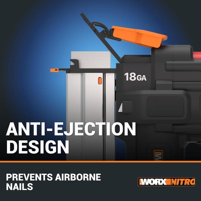 Detalle de Cloueuse à batterie Worx PowerShare 20 V 18 GA WX842.9 (clous 1,2 mm jusqu’à 50 mm)