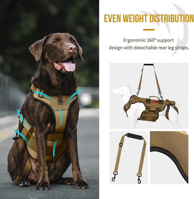 Detalle 2 de OneTigris Dog Lift Harness for Large Dogs – Mobility assistance vest hip support sling with handles