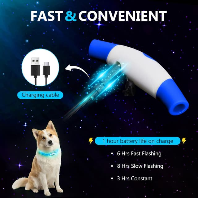 Thumbnail 2 de Light Up Dog Collar LED 70cm Blue