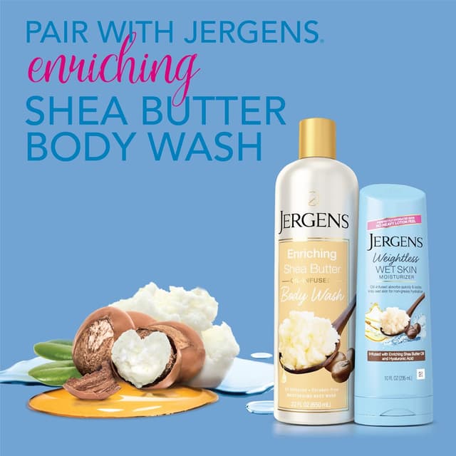 Detalle 2 de Jergens Wet Skin Body Moisturizer with Shea Butter Oil (In-Shower Lotion), 10 Oz