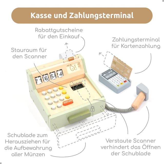 Thumbnail 3 de umu® Kinderkasse Holz 35 Teile