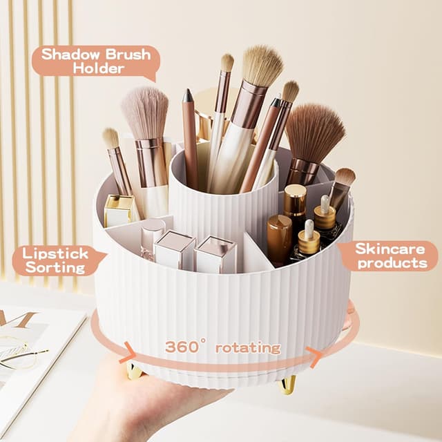 Detalle 2 de fanado 360° Rotating Makeup Organiser 5‑Compartment