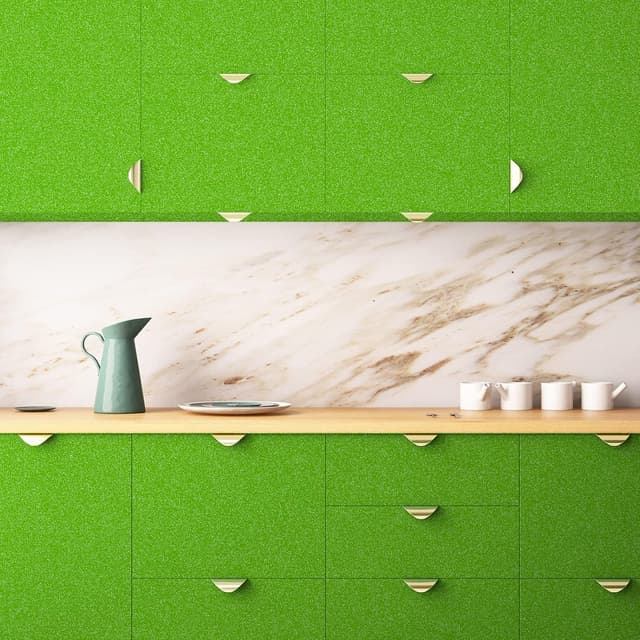 Detalle 2 de Hode Klebefolie Dunkelgrün mit Glitzer, 40 cm x 3 m – selbstklebender Hochglanz-Oberflächenschutz für Möbel & Küche