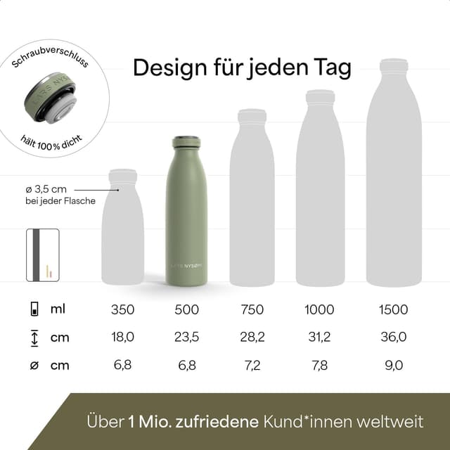 Detalle 2 de LARS NYSØM Ren Edelstahl Trinkflasche 500 ml