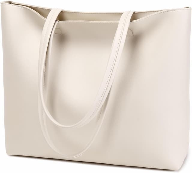 Detalle de MEEGIRL Ladies Tote Bags in faux leather with zip and inner pocket (42 x 12 x 30cm)