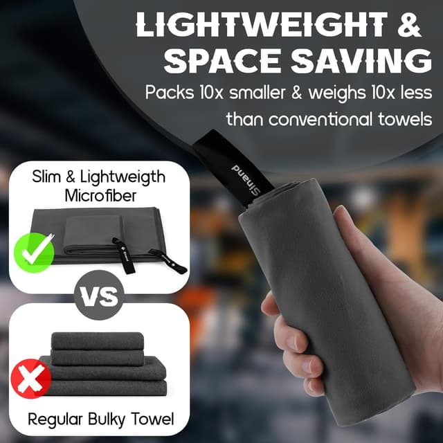 Detalle de Microfibre towel 2 pack 160x80cm travel towel