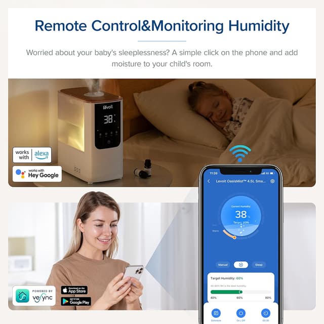 Thumbnail 6 de LEVOIT Humidifier for Bedroom, 26dB 🌫