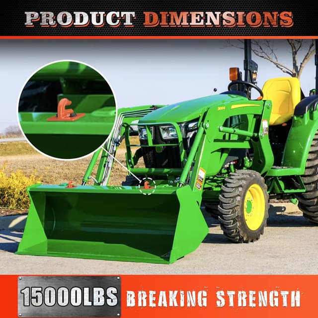 Thumbnail 6 de AMBULL Tractor Bucket Grab Hook (Grade 70 Forged Steel) Bolt-On Tow Hook Mount with Backer Plate — 2-Pack, Orange