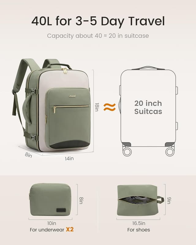 Thumbnail 4 de LOVEVOOK 40L Travel Backpack carry-on backpack