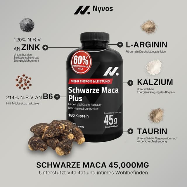 Detalle de Maca Plus 45.000 mg Schwarze Maca