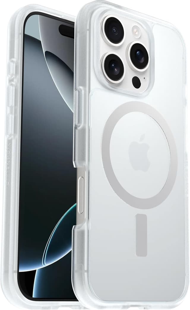 Detalle de OtterBox Cover React Series MagSafe per iPhone 16 Pro, trasparente ultrasottile
