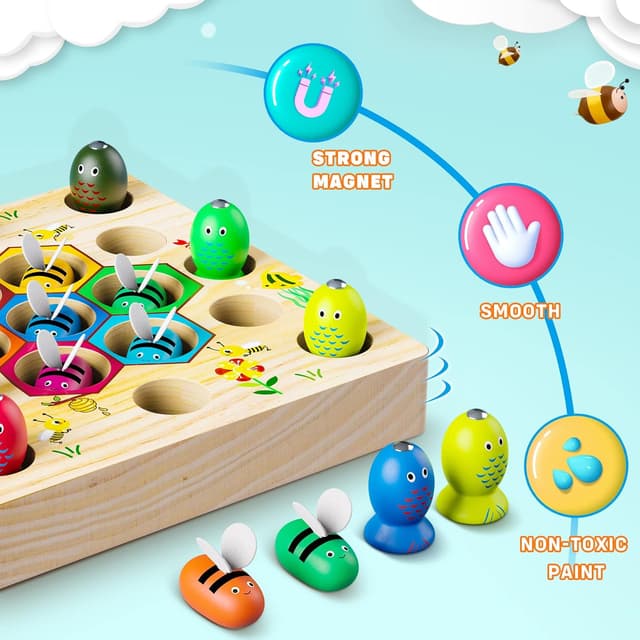 Detalle 2 de COOLJOYA Magnetische Angelspiel 10 Teile