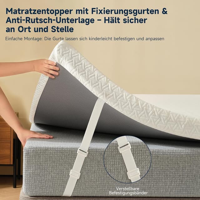 Detalle 2 de Matratzentopper 120x200 von Z-hom, 8 cm Höhe