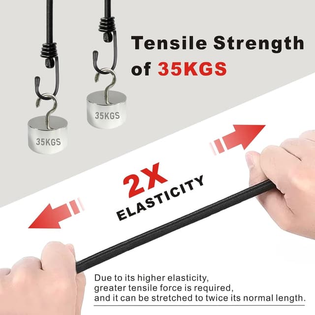 Thumbnail 1 de BEXSLE Bungee Cords with Hooks 🪢