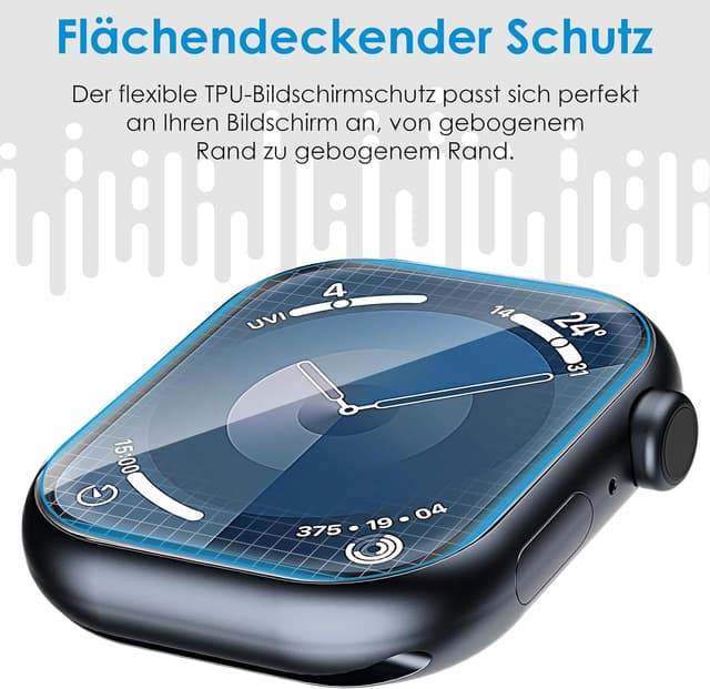 Thumbnail 6 de UniqueMe Schutzfolie für Apple Watch Series 9/8/7 (45 mm) – 8 Stück, flexible TPU, blasenfreie Vollabdeckung