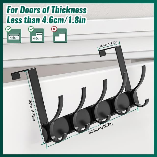 Detalle 2 de Over Door Hooks stainless steel 5 hooks