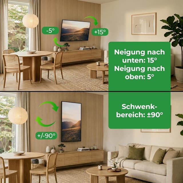 Detalle de XTRARM TiTon Flex TV-Wandhalterung 80 cm – dreh-, neig- & rotierbar bis VESA 400×400 mm