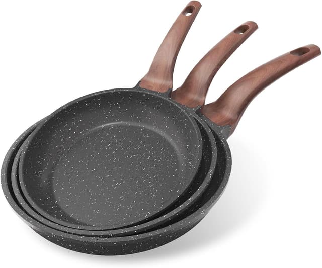 Detalle de YASHE set de sartenes granito 20/24/28 cm