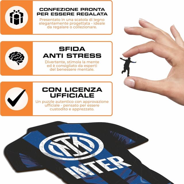 Detalle de Iconic Puzzles Inter Jersey in legno 100% sostenibile, taglia S da 150 pezzi