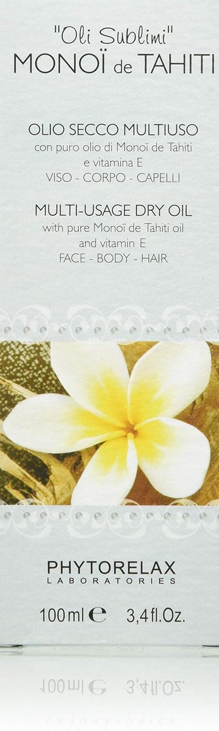 Detalle de PhytorelaxLaboratories Monoi De Tahiti Multi-Usage Dry Oil 100 ml, olio secco multiuso con vitamina E