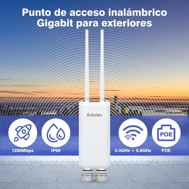 Thumbnail 2 de AdaLov Gigabit Punto de Acceso Exterior 1200 Mbps
