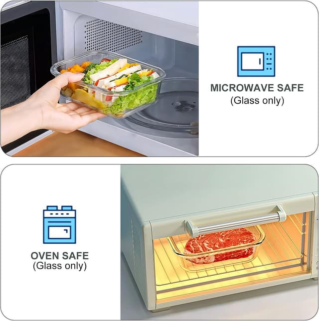 Thumbnail 2 de KOMUEE 22 oz Glass Meal Prep Containers 🍱