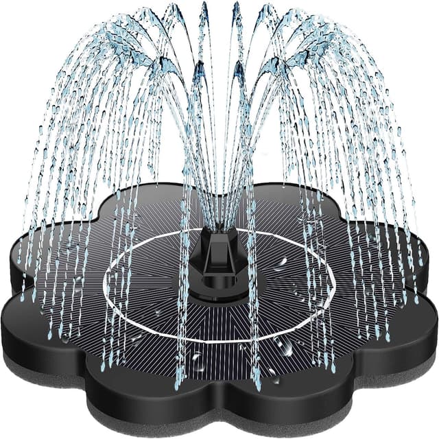 Detalle de SZMP Solar Springbrunnen 3,5 Watt – Solar-Teichpumpe mit 8 Düsen und Glas-Solarpanel