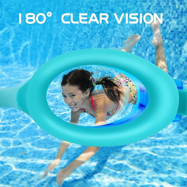 Detalle 2 de JATEKA Occhialini da nuoto bambini unisex anti-appannamento con anti-UV e lenti mirror HD (4-14 anni)