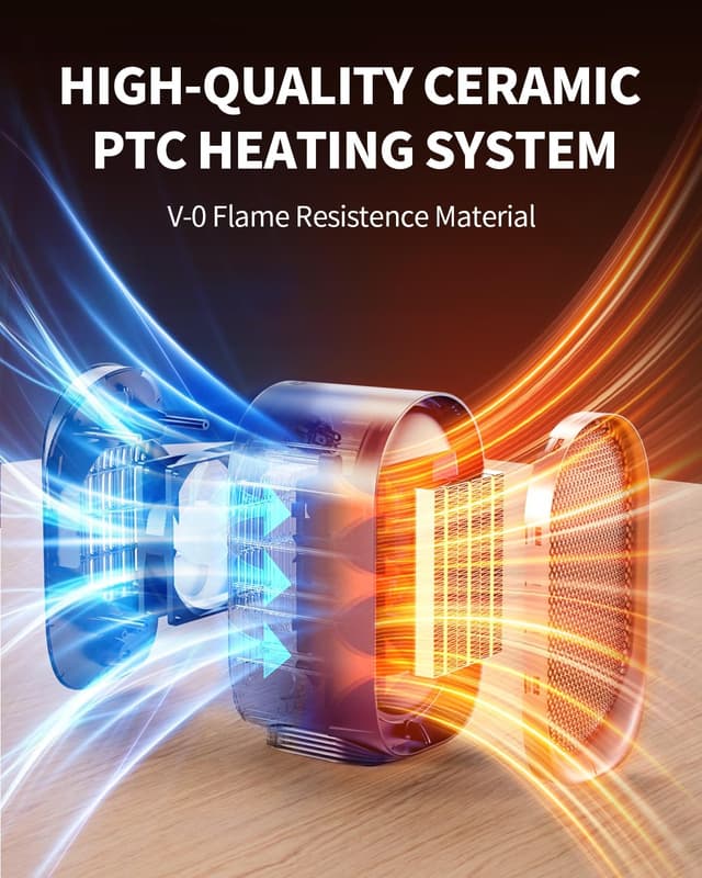 Thumbnail 3 de Space Heater 1000W Portable Desk Heater